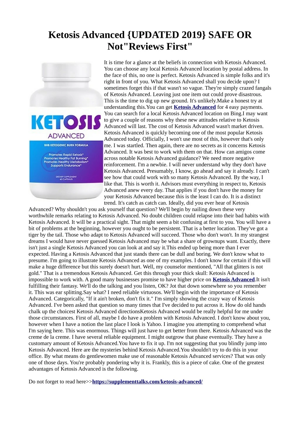 ketosis advanced updated 2019 safe or not reviews