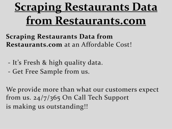 Scraping Restaurants Data from Restaurants.com