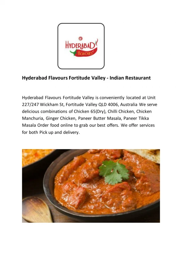 15% Off - Hyderabad Flavours Fortitude Valley-Fortitude Valley - Order Food Online