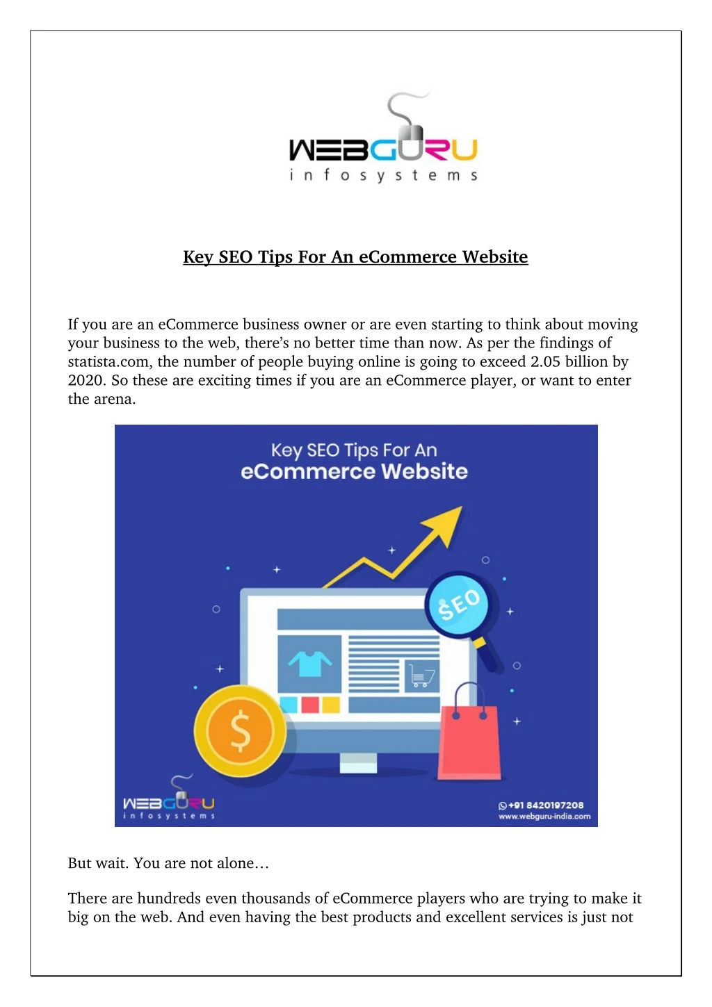 key seo tips for an ecommerce website