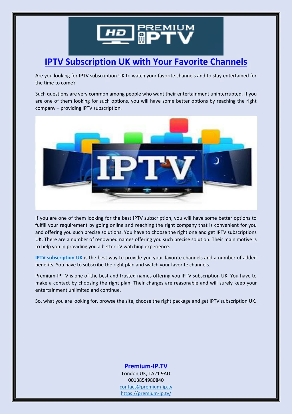 iptv subscription uk with your favorite channels