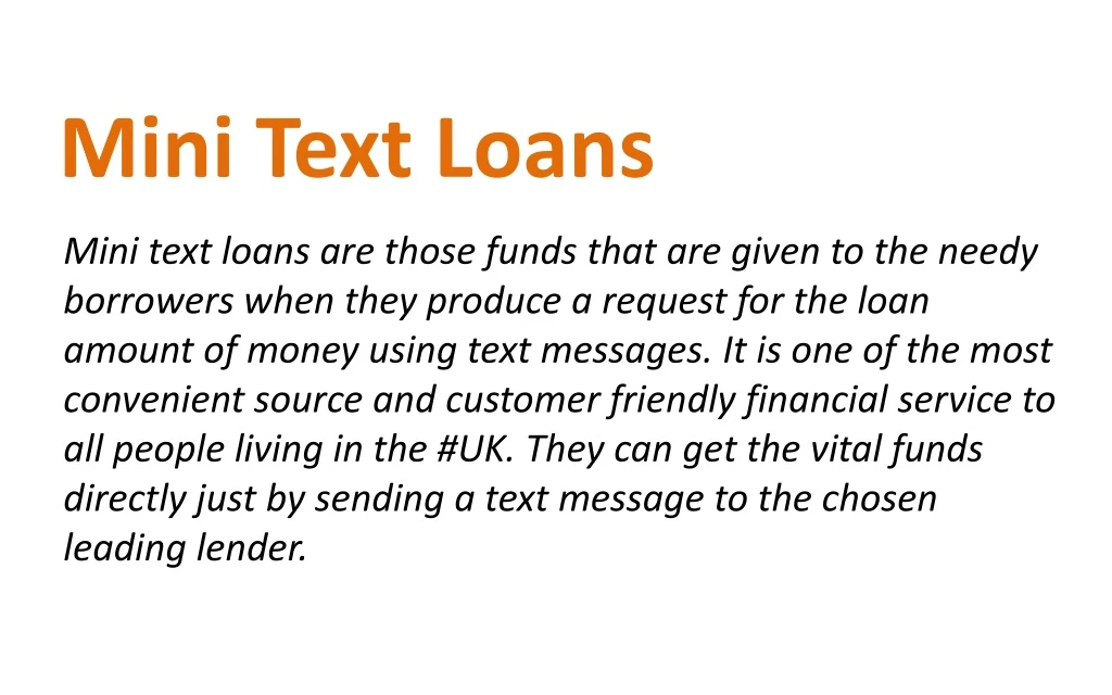 mini text loans