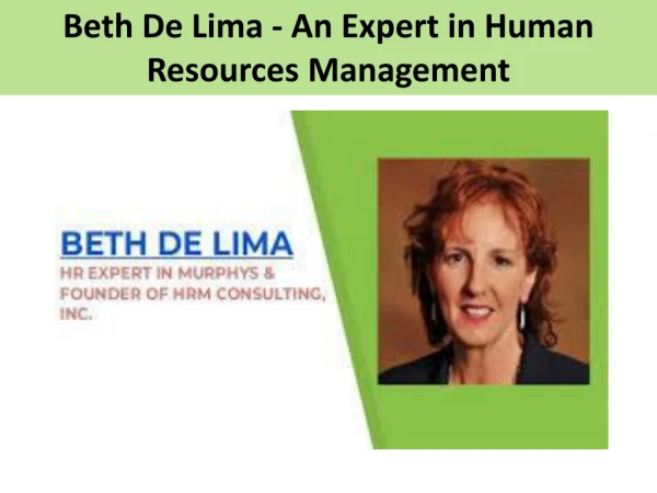 Beth De Lima - An Expert in Human Resources Management