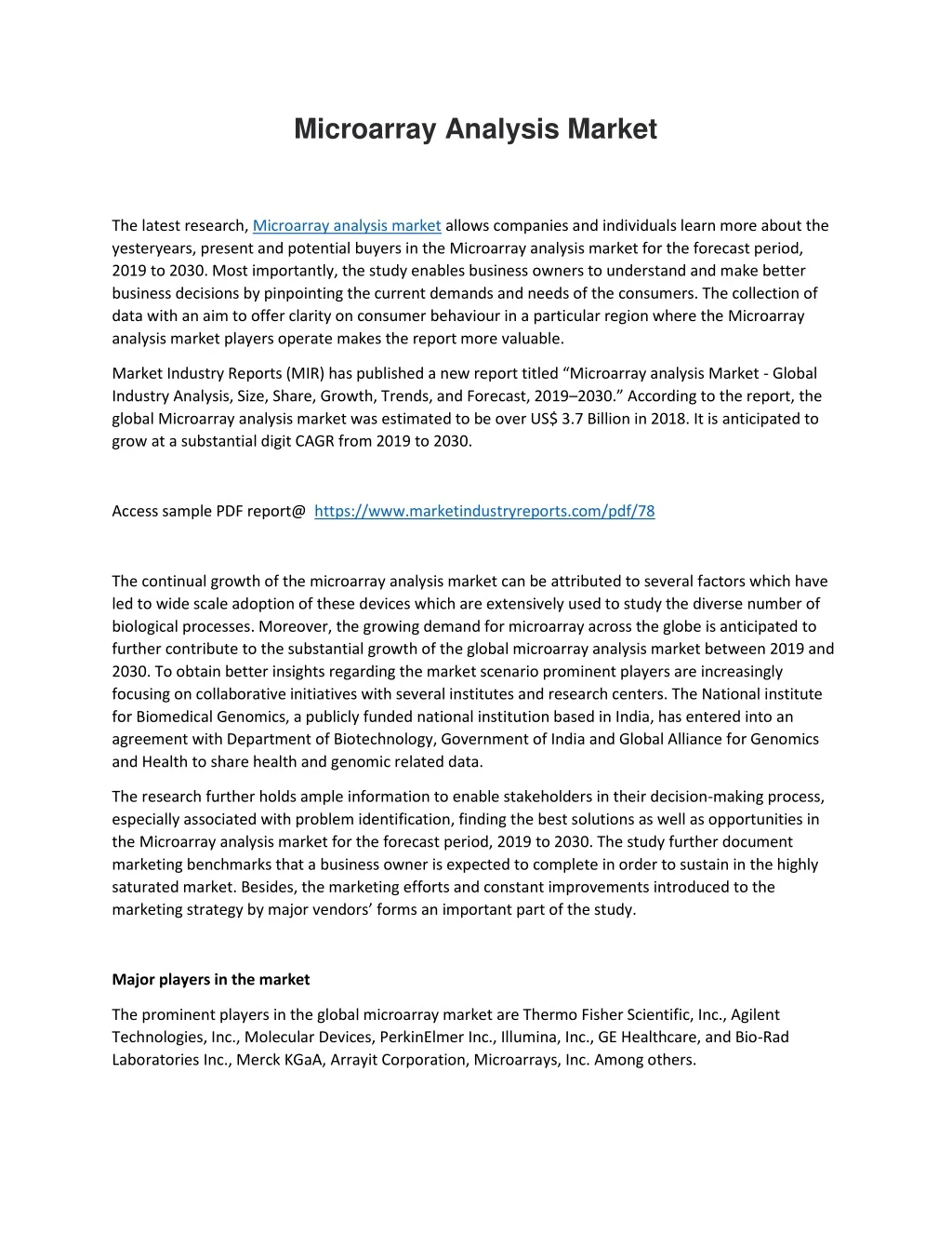 microarray analysis market