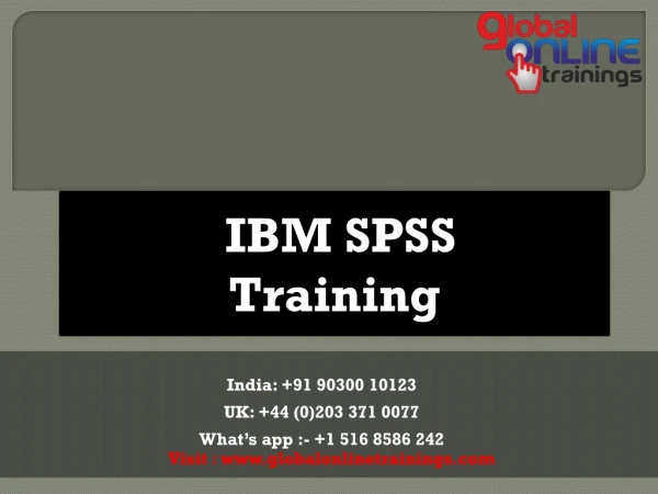 IBM SPSS Training | IBM SPSS Online Training - Global online Training.