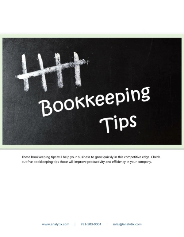 Five Bookkeeping Tips