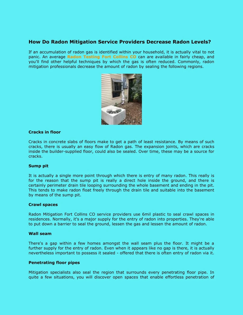 how do radon mitigation service providers