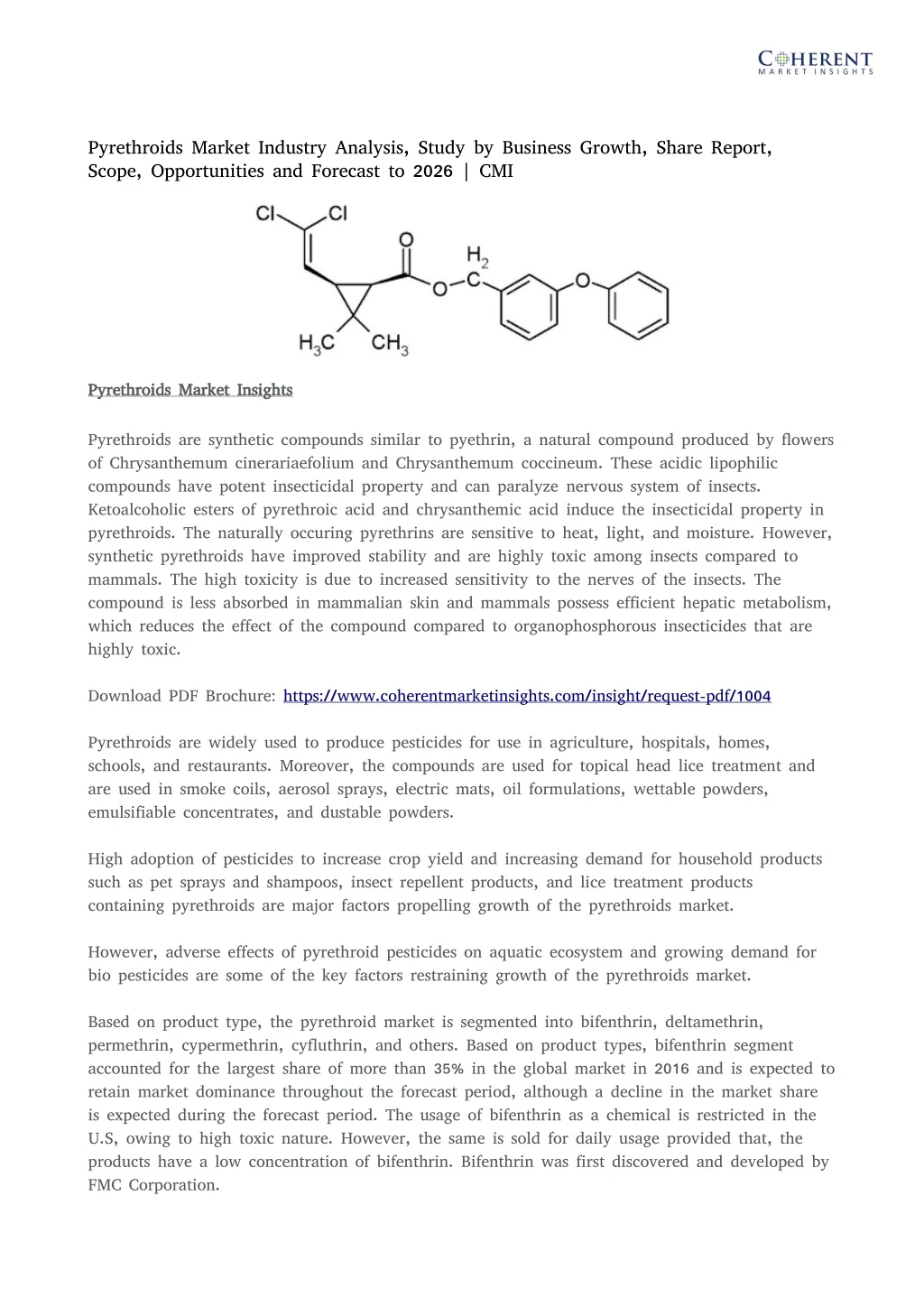 pyrethroids market industry analysis study