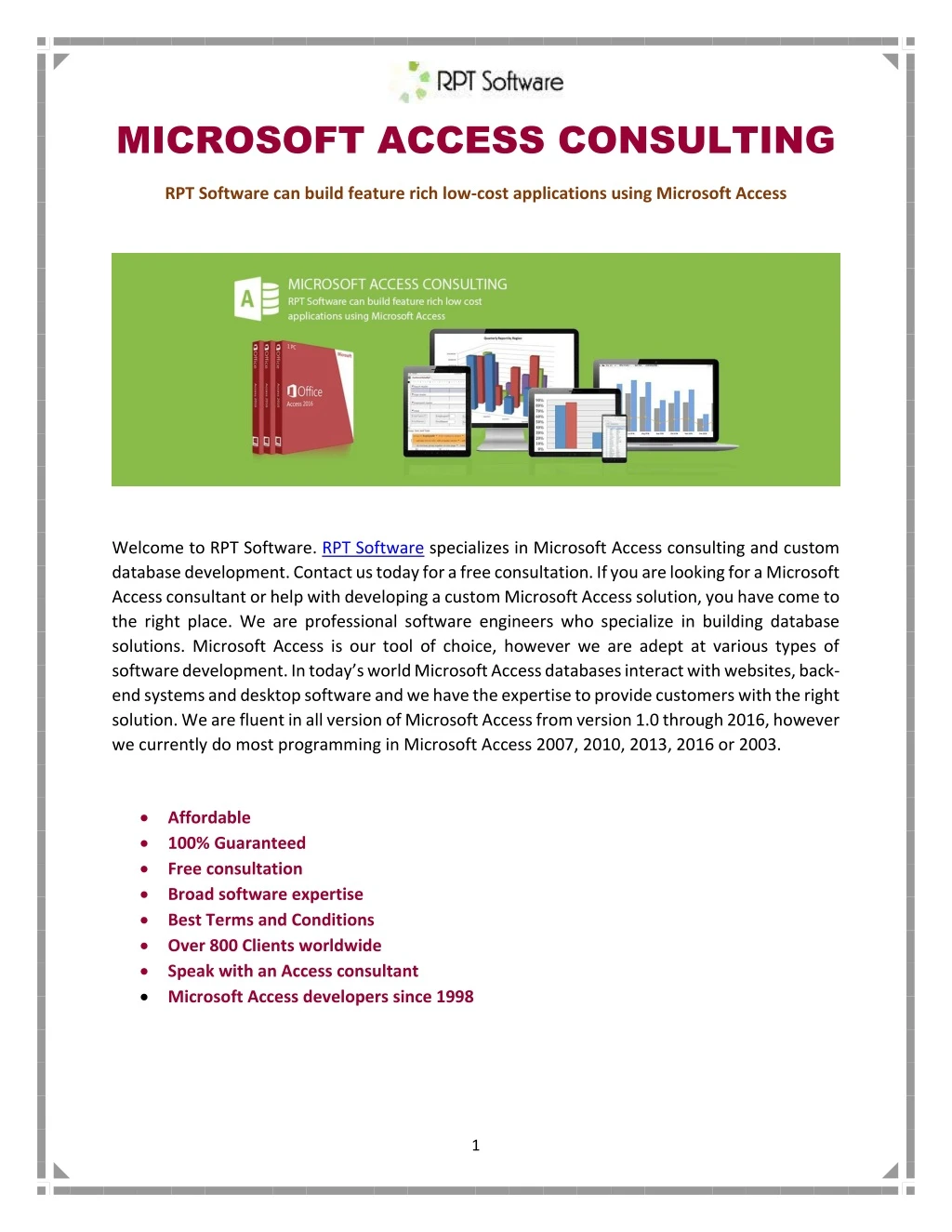 microsoft access consulting