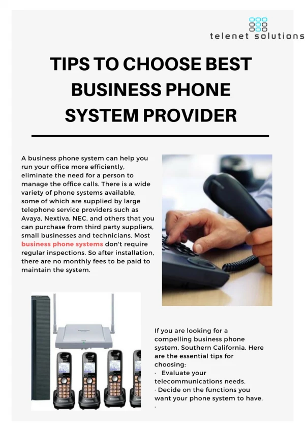 Tips to Choose Best Business Phone System Provider