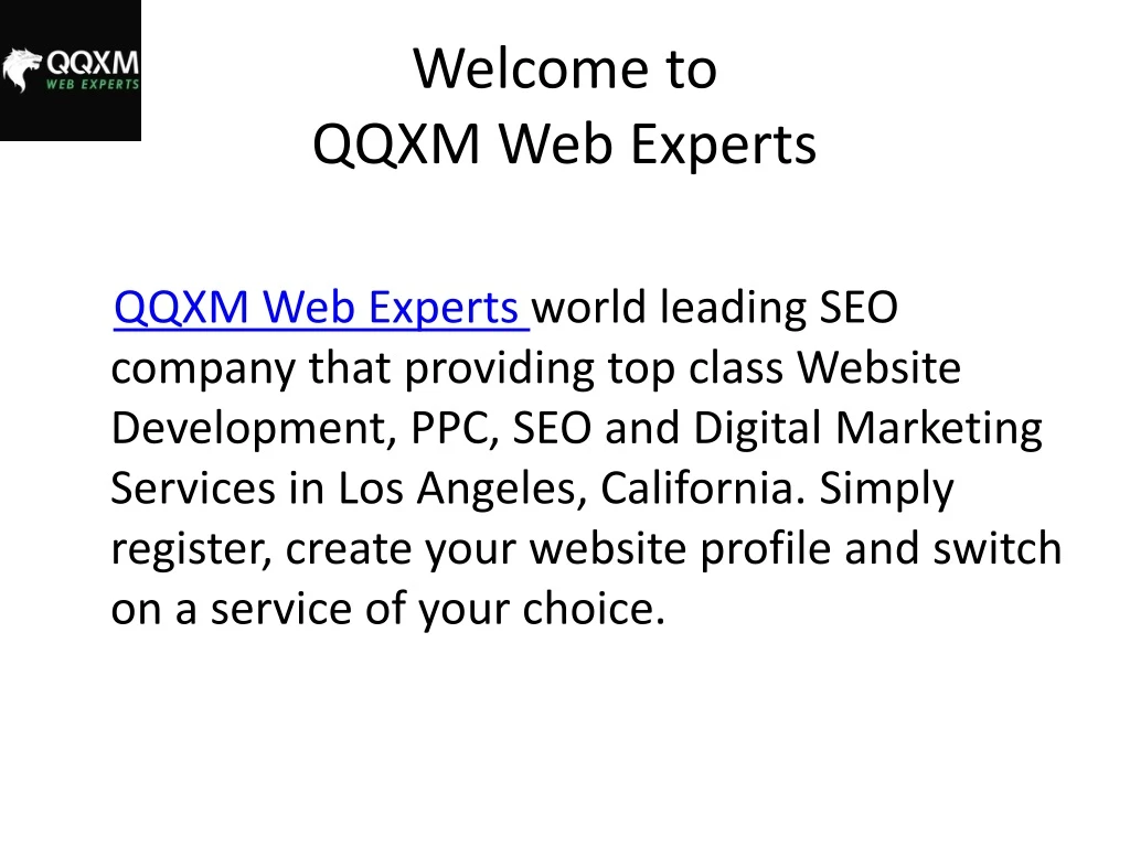 welcome to qqxm web experts