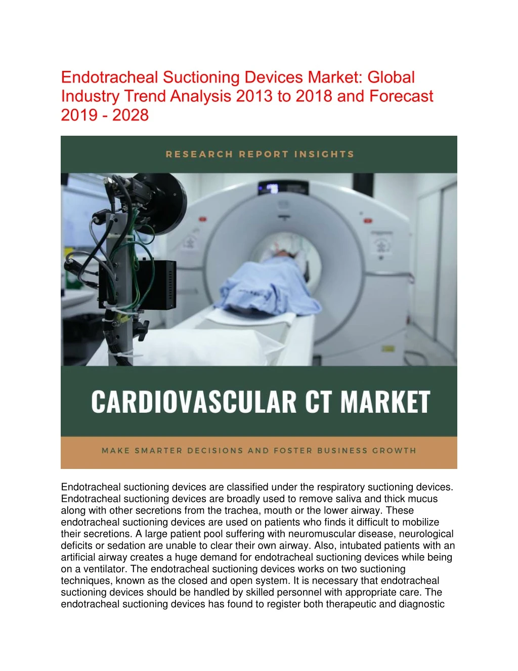 endotracheal suctioning devices market global