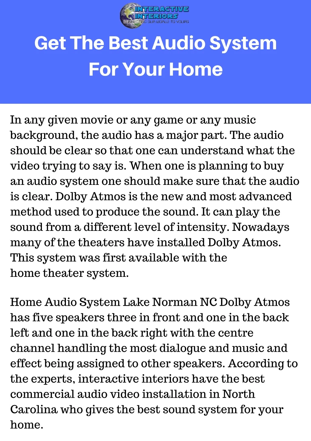 get the best audio system for your home
