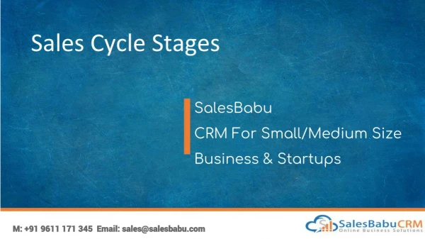 Sales cycle stages