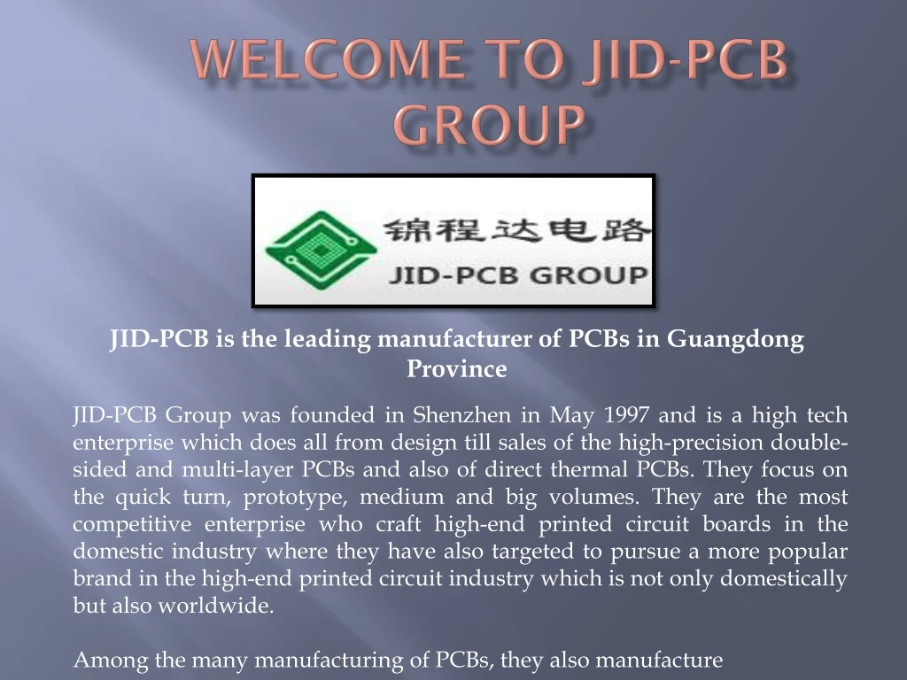 welcome to jid pcb group