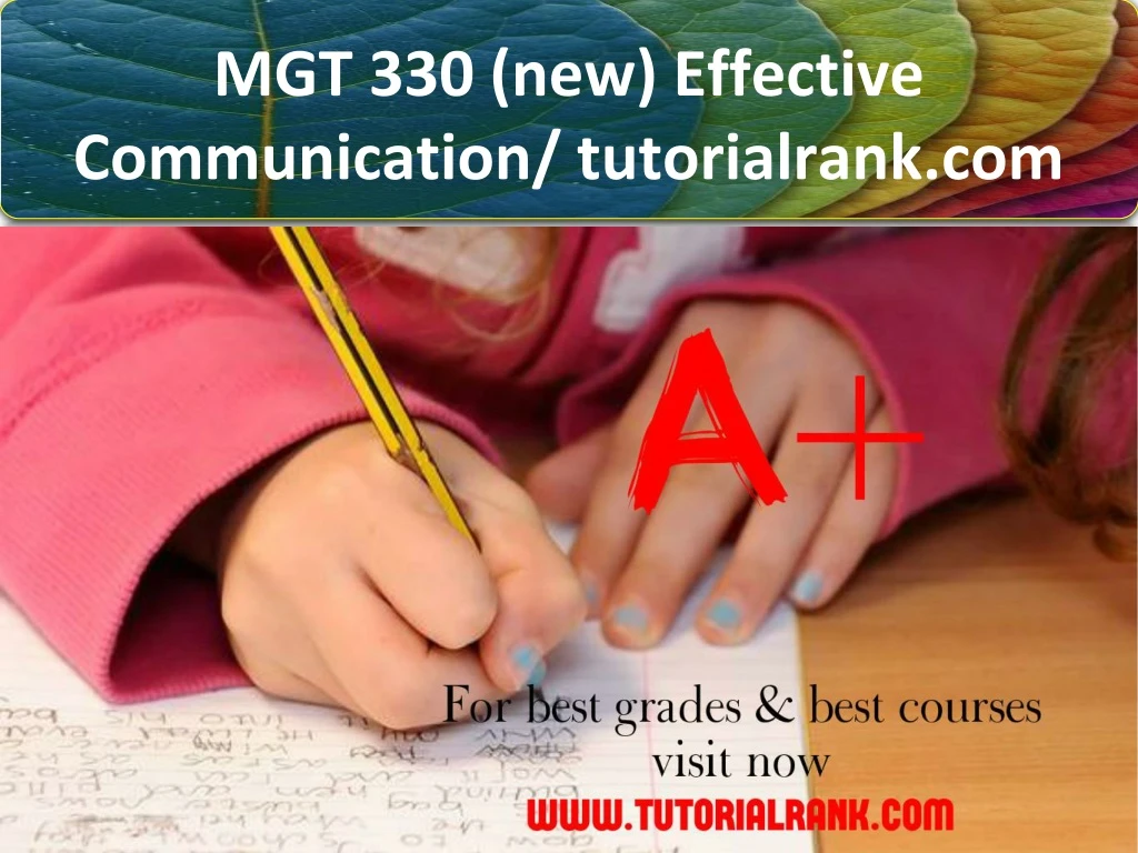 mgt 330 new effective communication tutorialrank