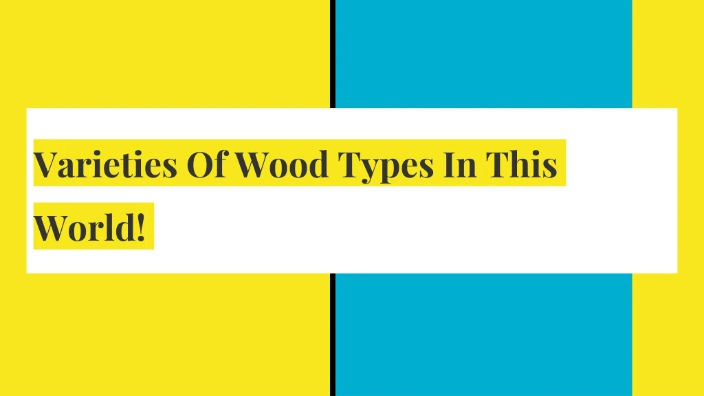 varieties of wood types in this world