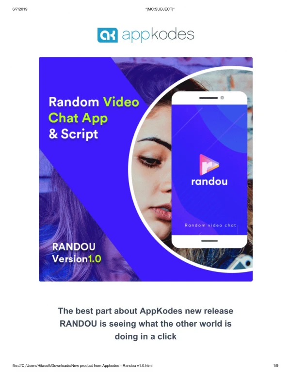 Random Video Chat App Script Like Azar - Appkodes Randou