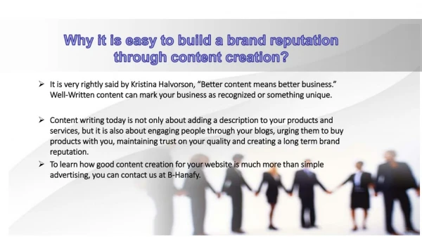 Why it is easy to build a brand reputation through content creation?