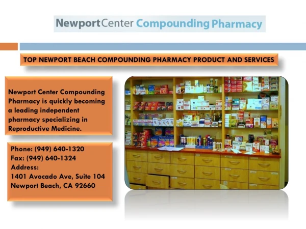 TOP NEWPORT BEACH COMPOUNDING PHARMACY PRODUCT AND SERVICES