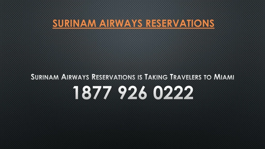 surinam airways reservations