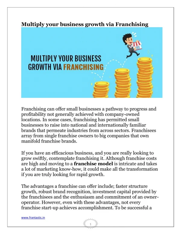 Multiply your business growth via Franchising