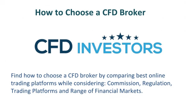 How to Choose a CFD Broker