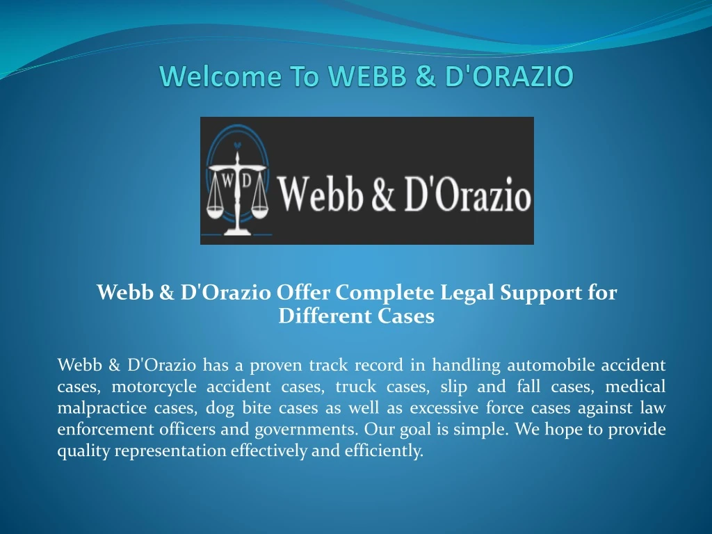 welcome to webb d orazio