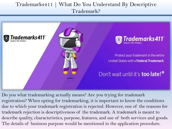 Trademarks411 | What Do You Understand By Descriptive Trademark?