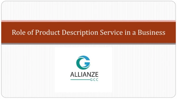 Role of Product Description Service in a Business