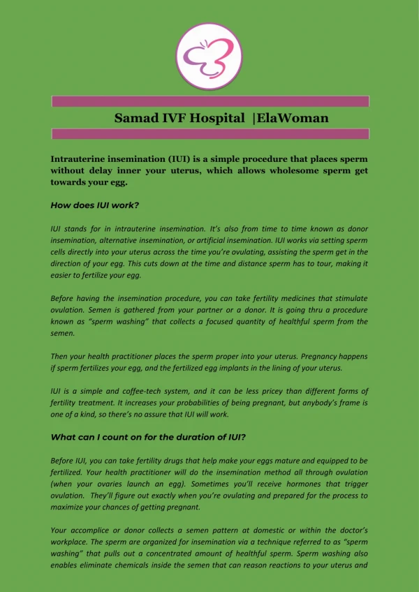 Samad IVF Hospital | ElaWoman