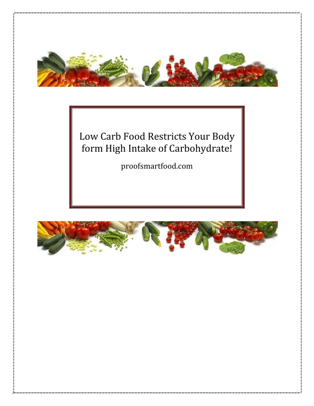 low carb food restricts your body form high