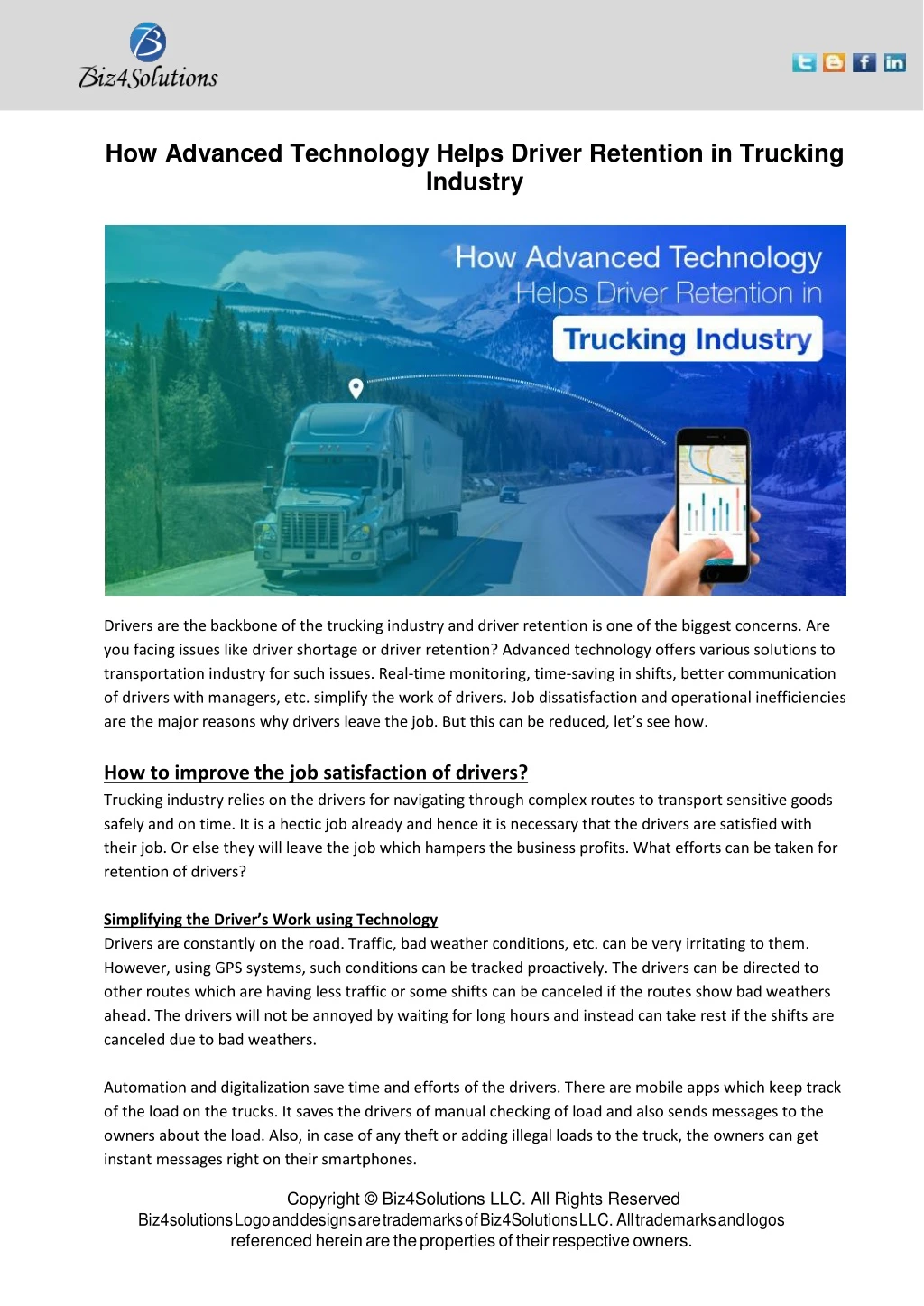 how advanced technology helps driver retention