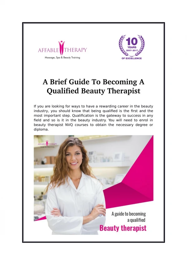 A brief guide to becoming a qualified beauty therapist
