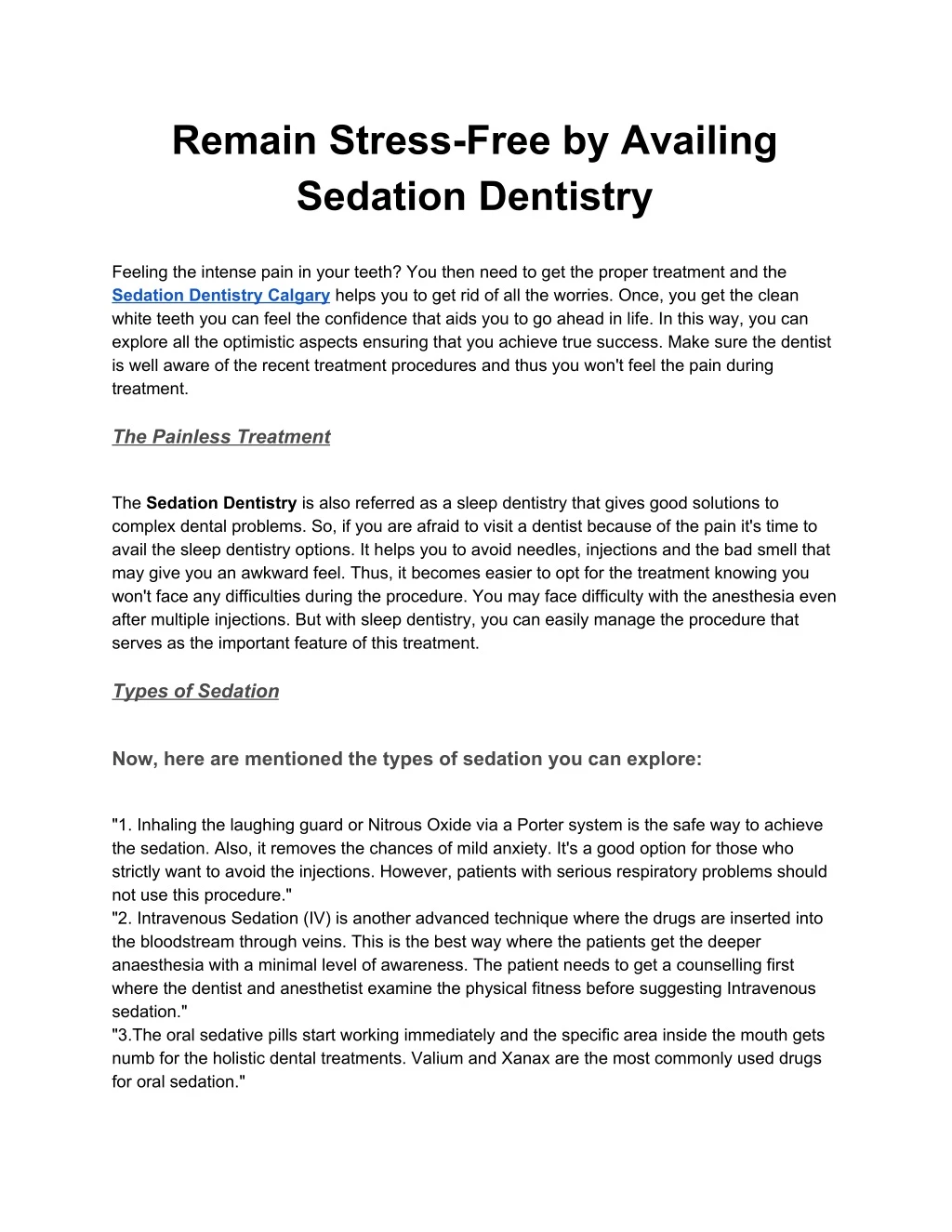 remain stress free by availing sedation dentistry