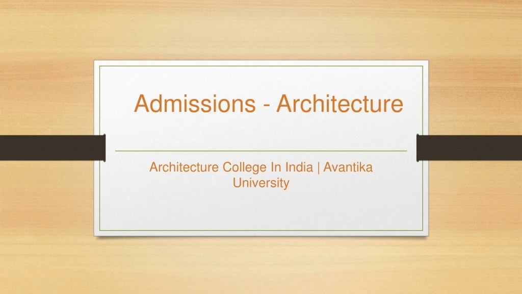 admissions architecture