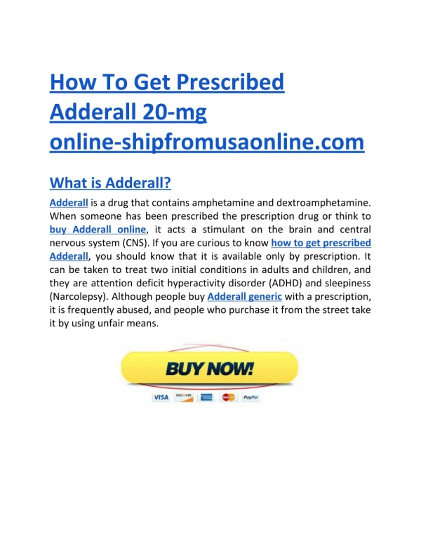 How To Get Prescribed Adderall 20-mg online-shipfromusaonline.com