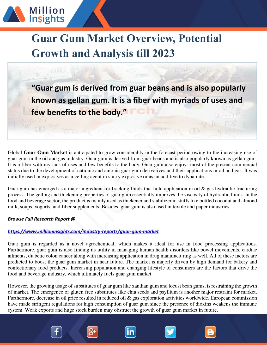 guar gum market overview potential growth