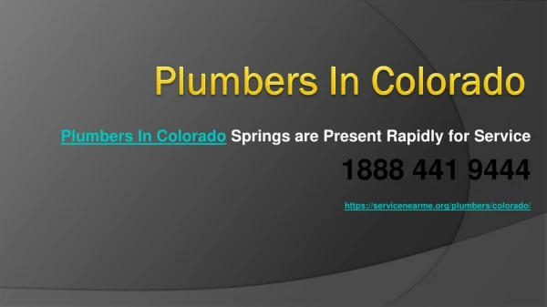 Plumbers In Colorado Springs are Present Rapidly for Service