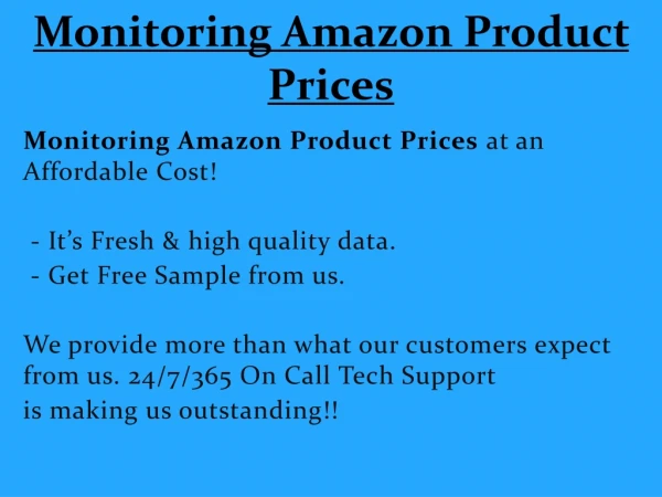 Monitoring Amazon Product Prices