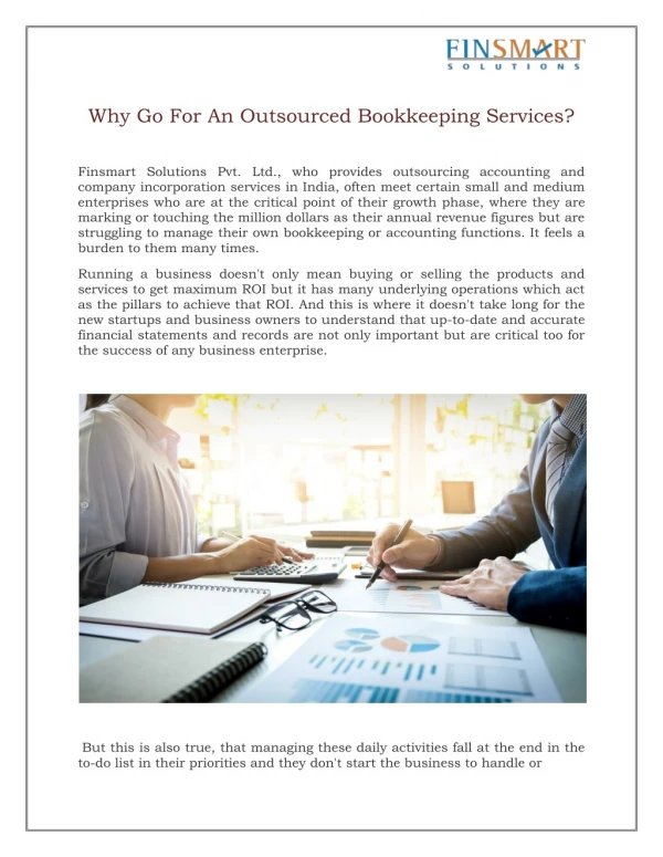 Why Go for An Outsourced Bookkeeping Services?