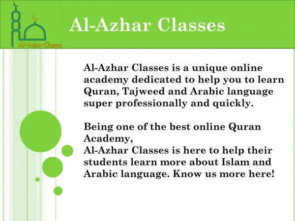 Learn arabic course online | Al-Azhar Classes