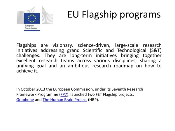 EU Flagship programs