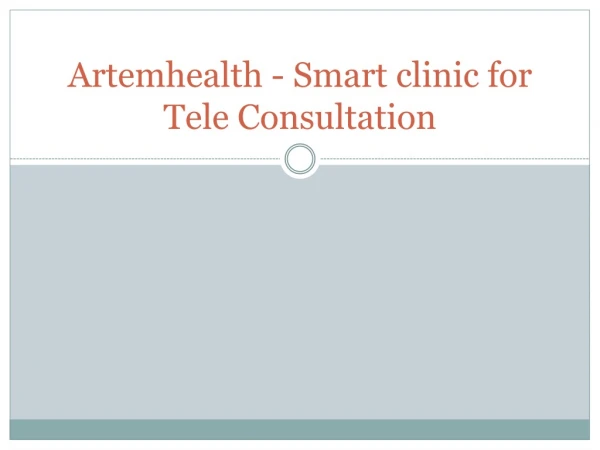 Artemhealth - Smart clinic for Tele Consultation