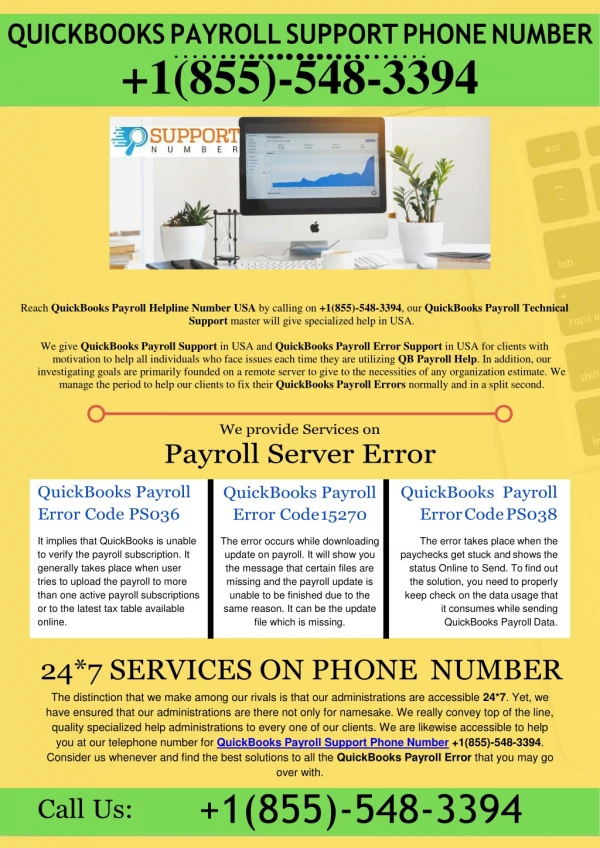 QuickBooks Payroll Support Phone Number | 1855-548-3394