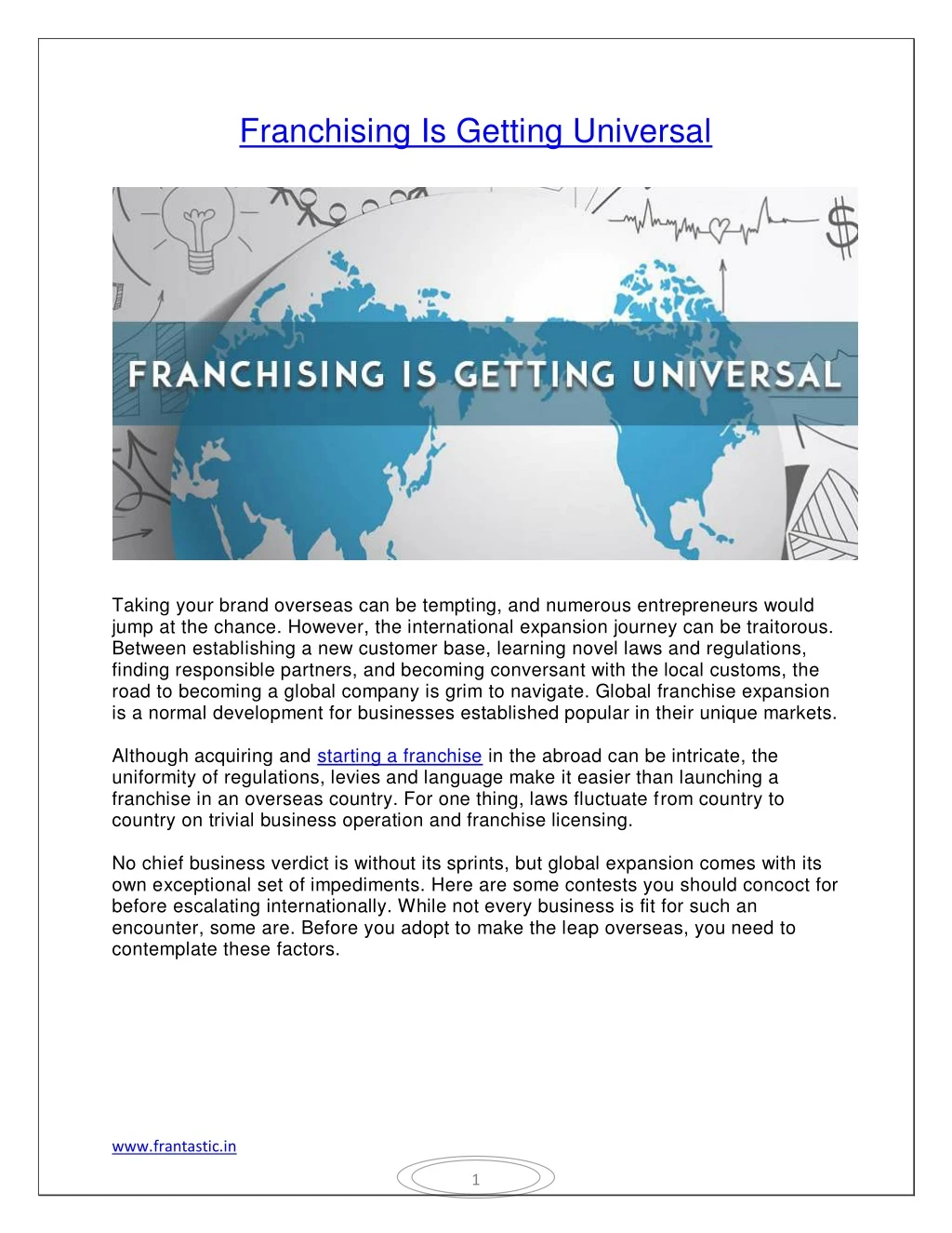 franchising is getting universal