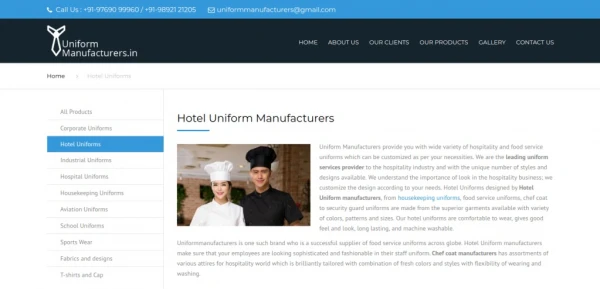 High-Quality Chef Coat Suppliers - Uniform Manufacturers