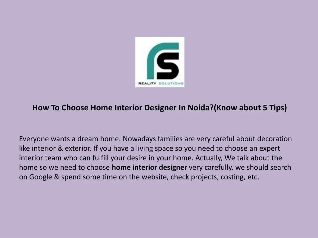 how to choose home interior designer in noida