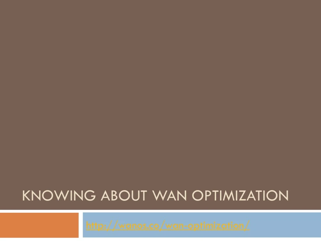 knowing about wan optimization