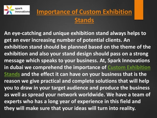 Importance of Custom Exhibition Stands